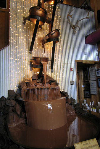 Chocolate Waterfall at the Alaska Wild Berry Products Factory